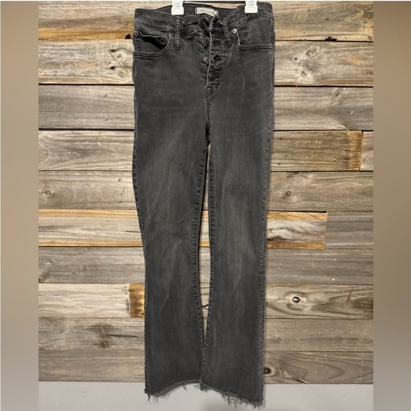 Madewell Womens Cali Demi-Boot Jeans Asymmetrical Hem Edition- Black - Picture 6 of 6